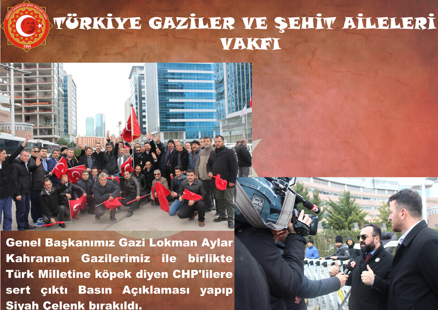 Genel Baskanimiz Gazi Lokman Aylar Kahraman Gazilerimiz ile  birlikte Türk Milletine köpek diyen CHP'lilere sert çikti Basin Açiklamasi yapip Siyah Çelenk birakildi