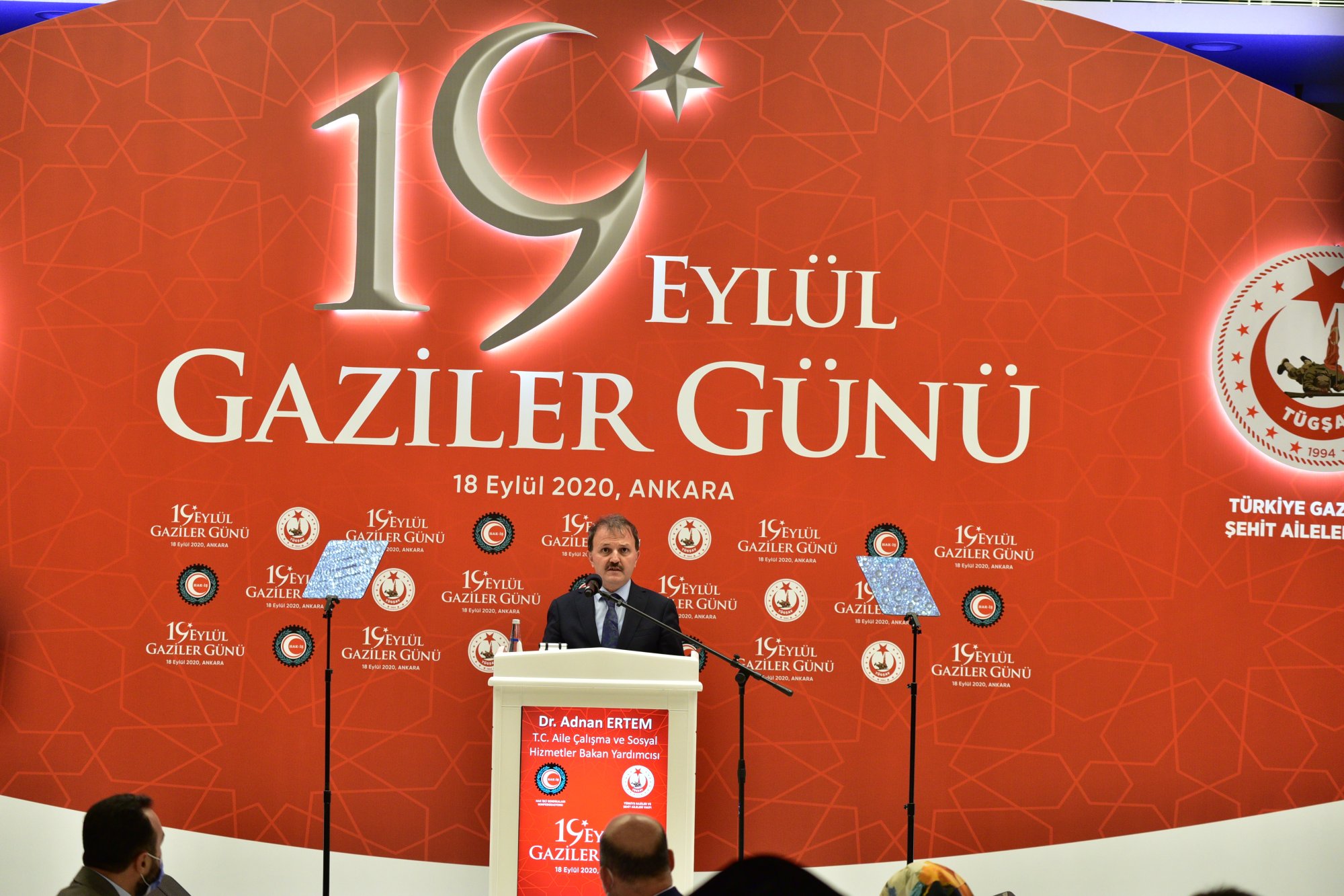 Aile, Çalisma ve Sosyal Hizmetler Bakan Yardimci Sayin Adnan Ertem 19 Eylül Gaziler Günü Resepsiyonumuza Katildi.