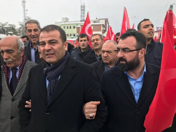Van Ercis'te düzenlenen Teröre Karsi Birlik Yürüyüsü