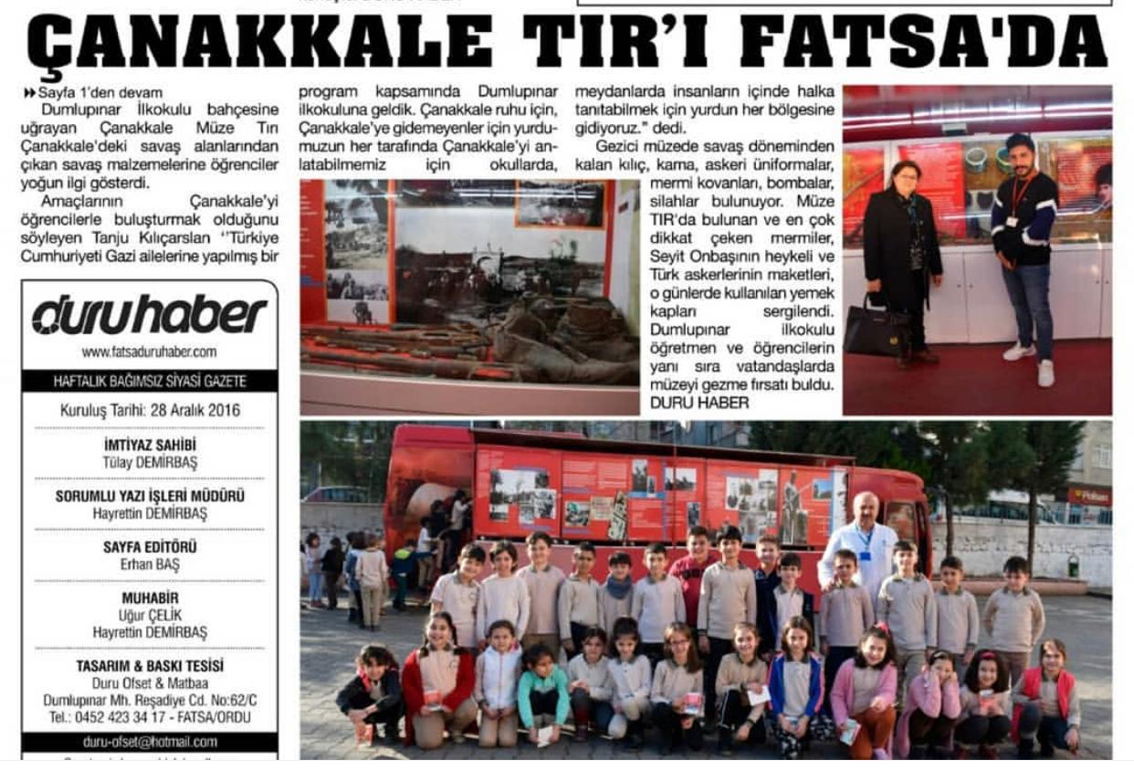 Dumlupinar Ilkokuluna Gezici Müzemiz Ugradi